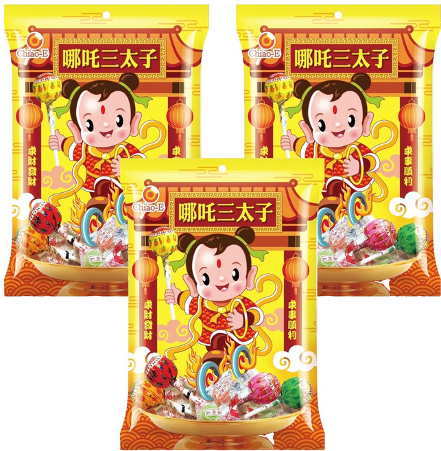 Chiao-E 巧益 哪吒三太子糖果, 145g, 3袋