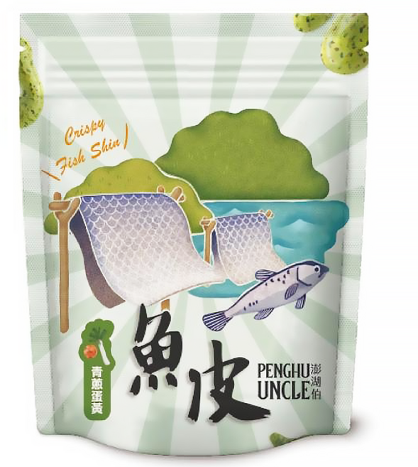 澎湖伯 風味魚皮 青蔥蛋黃, 70g, 1包