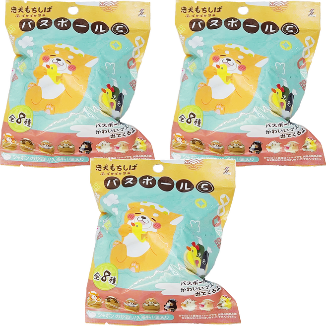 SK JAPAN 忠犬沐浴球 附玩具 溫泉 6歲以上適用, 75g, 3個
