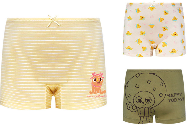 엠알키즈 여아용 브레드이발소 크리미 드로즈 팬티 3종 세트