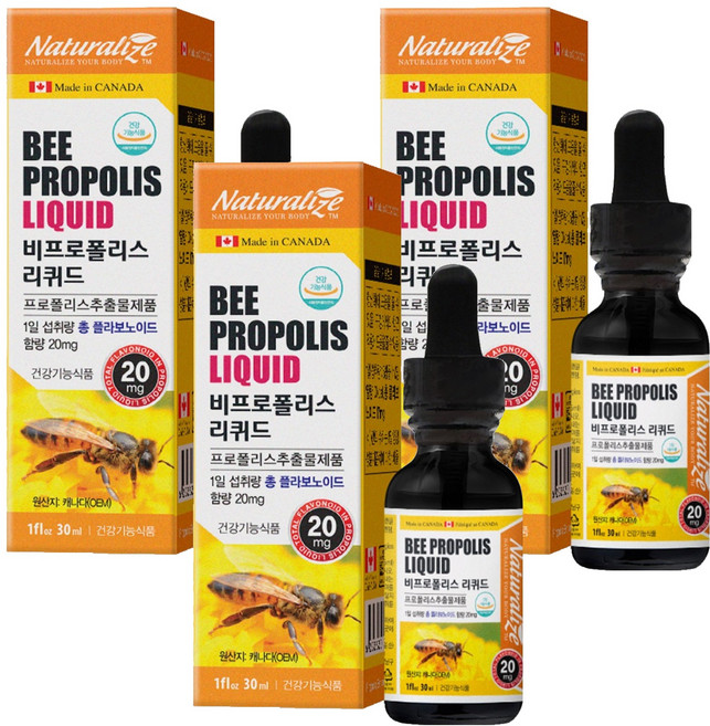 네추럴라이즈 비프로폴리스 리퀴드, 30ml, 3개