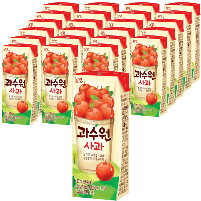 남양과수원 사과주스, 190ml, 24개