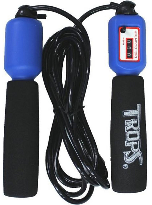 TROPS 特波士 計數泡棉跳繩 繩徑5mm 長度可調 附計數器, 顏色隨機, 1條