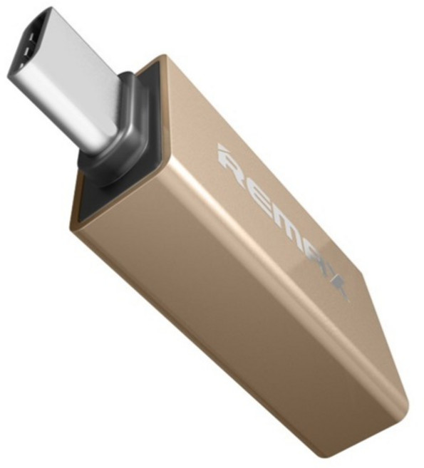 리맥스 수퍼 커넥션 C타입 TO USB OTG 젠더, 골드, 1개, 1.2cm