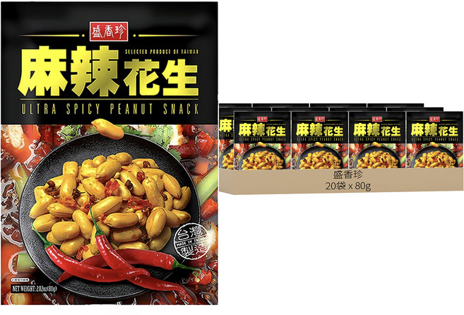 盛香珍 麻辣花生, 80g, 20包
