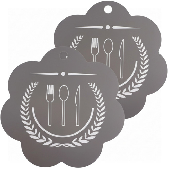 아이작큐브 인덕션 보호매트 냄비받침, 그레이포크, 2개