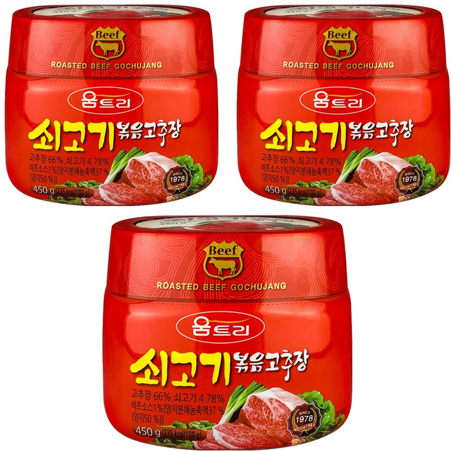 움트리 쇠고기 볶음고추장, 3개, 450g