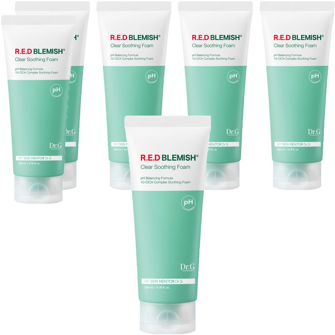 닥터지 약산성 레드 블레미쉬 클리어 수딩 폼, 200ml, 6개