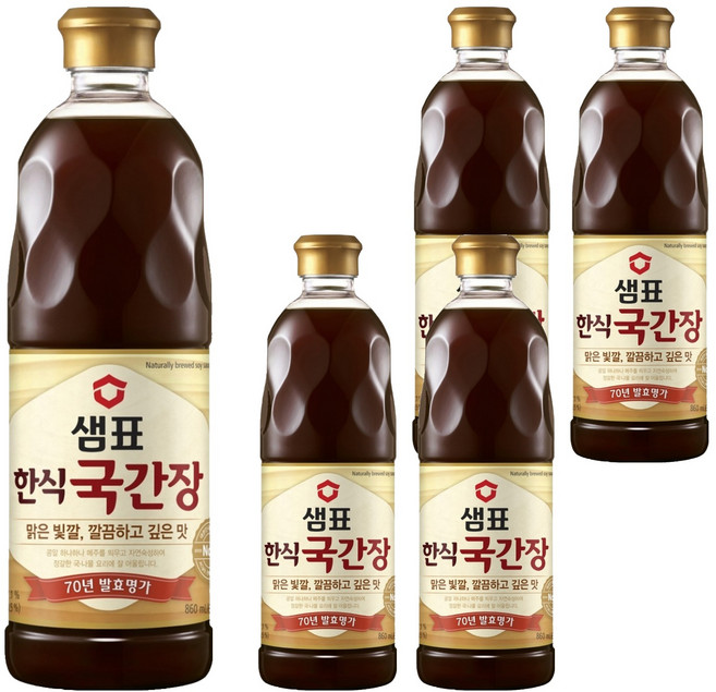 샘표 한식국간장, 860ml, 5개