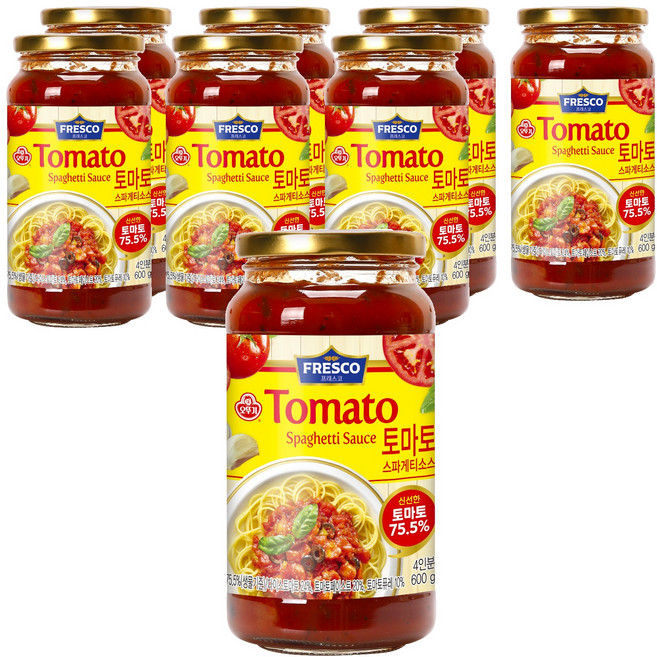 오뚜기프레스코 토마토 스파게티소스, 600g, 8개
