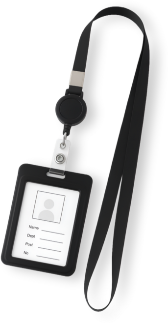 오비크 사원증 목걸이 교통카드 릴홀더, 블랙, 1개