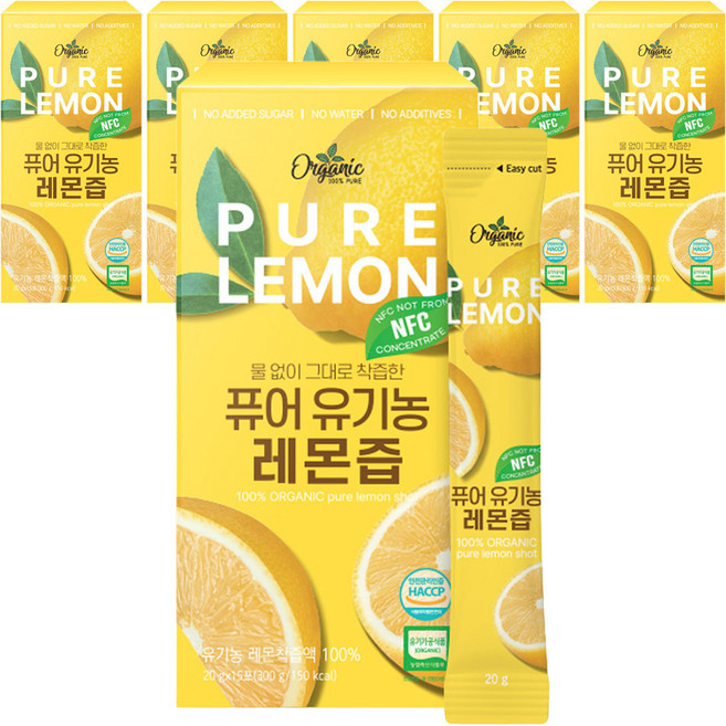 천호엔케어 퓨어 유기농 레몬즙 15p, 300g, 6개