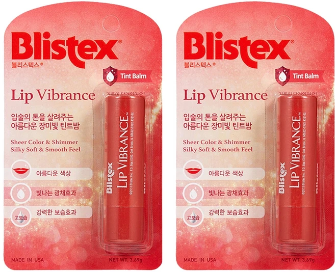 블리스텍스 립 바이브런스 립밤, 로즈레드, 3.69g, 2개 - 쿠팡