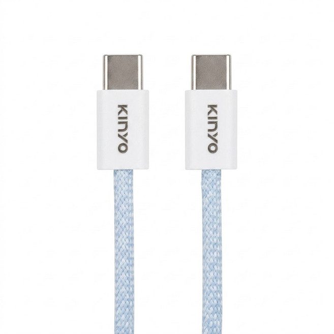 Kinyo Type-C-Type-C PD快充傳輸編織線 USB-TYC06 16.7g, 1m, 藍色, 1條