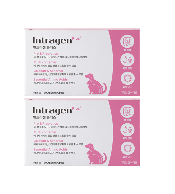 인트라젠 반려동물 플러스 영양제, 200g, 장건강/유산균, 2개