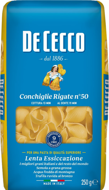 DE CECCO 得科 義大利麵 貝殼麵 N.50, 250g, 1包