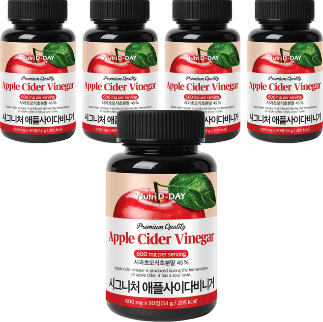 뉴트리디데이 시그니처 애플사이다비니거, 90정, 5개