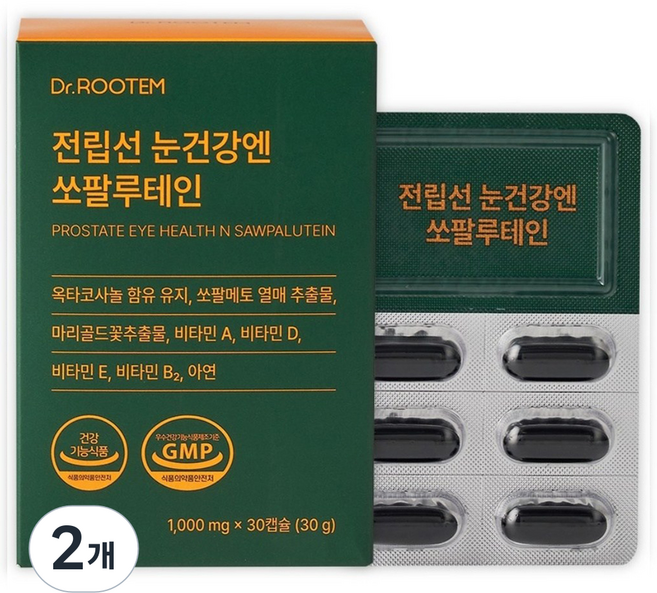 닥터루템 정품 전립선 눈건강엔 쏘팔루테인, 30정, 30g, 2개