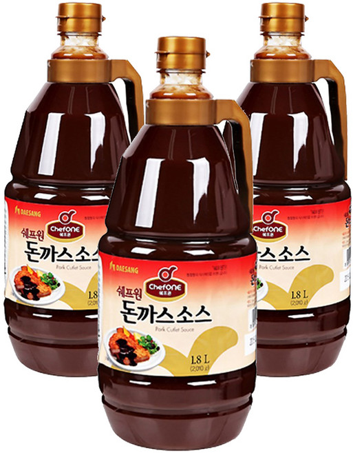 쉐프원 돈까스소스, 1.8L, 3개