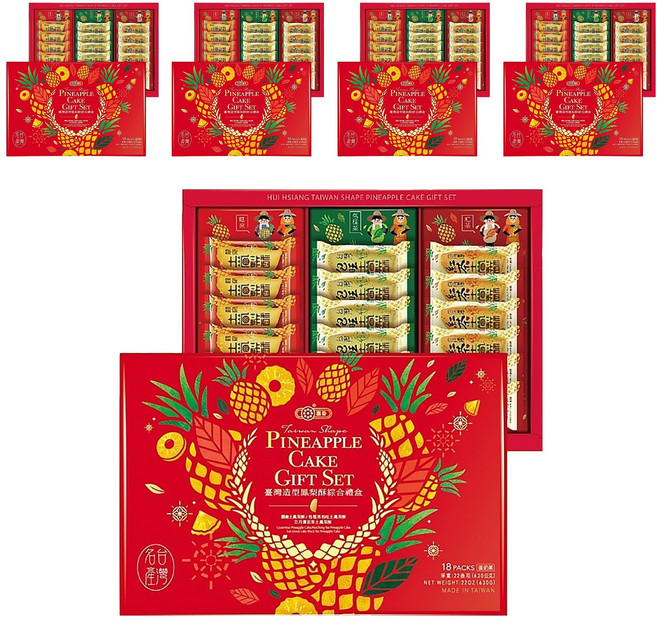 惠香 臺灣造型鳳梨酥綜合禮盒, 630g, 5盒