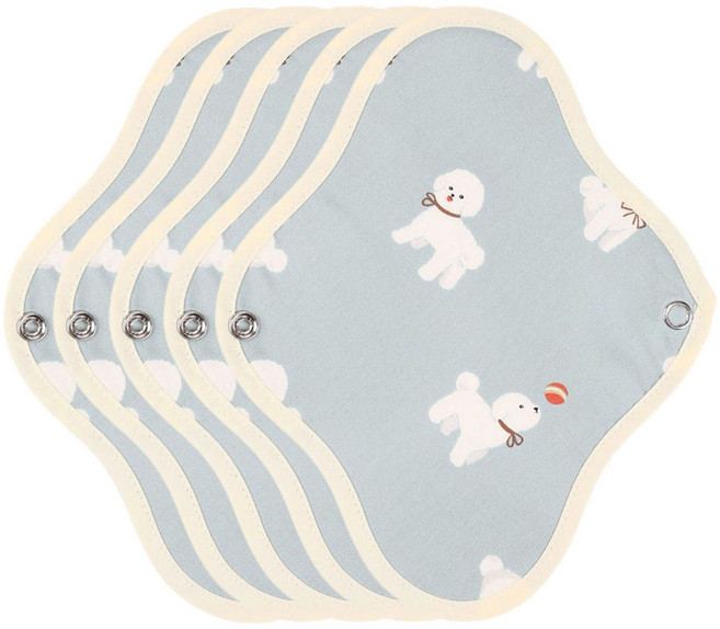 위즐리 비숑블루 면생리대, 5개, 1개입, 소형