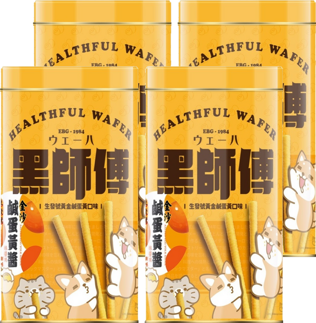 Healthful 黑師傅 捲心酥 生發號黃金鹹蛋黃口味, 400g, 4罐