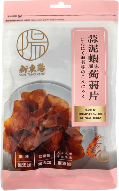 新東陽 蒜泥蝦風味蒟蒻片, 100g, 1包