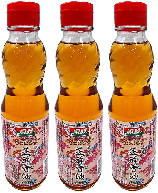順發油品 冷壓芝麻香油, 220ml, 3瓶