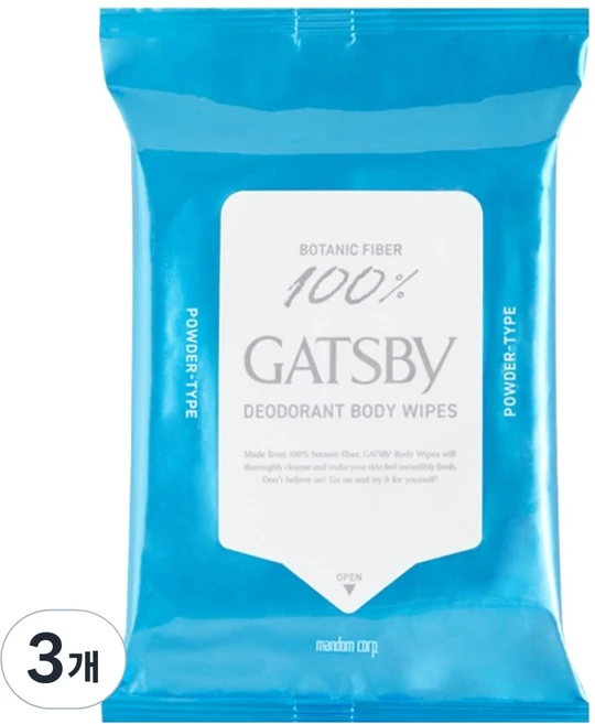 갸스비 데오도란트 샤워티슈 파우더 쿨시트러스 10매, 3개, 63g - 쿠팡