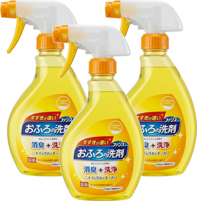 第一石鹼 FUNS 浴室清潔劑 香橙薄荷, 380ml, 3瓶