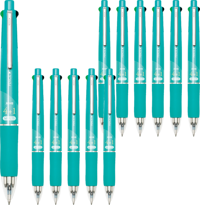 JAVAPEN Jet 4+1 多功能筆 0.7mm, 薄荷綠, 12個