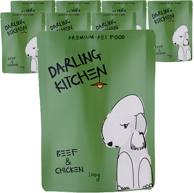 달링키친 전연령 강아지 화식사료, 소, 400g, 2세트