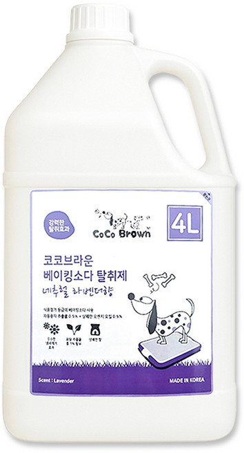 코코브라운 베이킹소다 반려동물 탈취제 네추럴 라벤더향, 4L, 1개