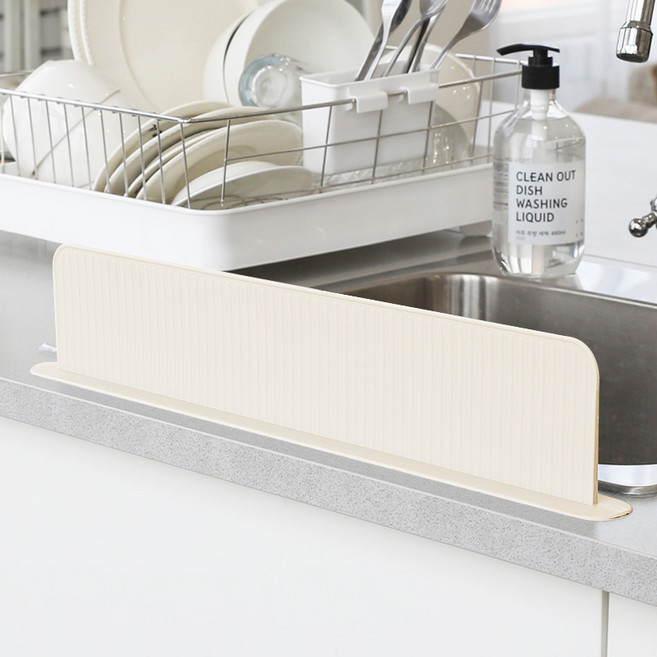 달팽이리빙 퀴진드마망 실리콘 씽크대 물막이 높이 10cm, 크림화이트, 1개