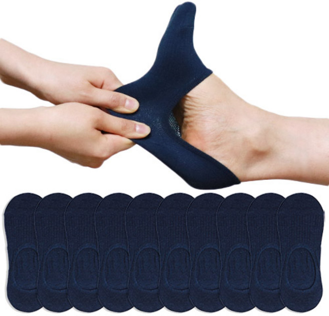 삭스팩토리 남성용 3단 실리콘 골지 페이크삭스 10켤레 세트