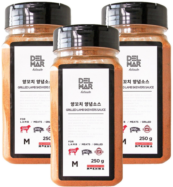 딜리셔스마켓 양꼬치시즈닝, 250g, 3개