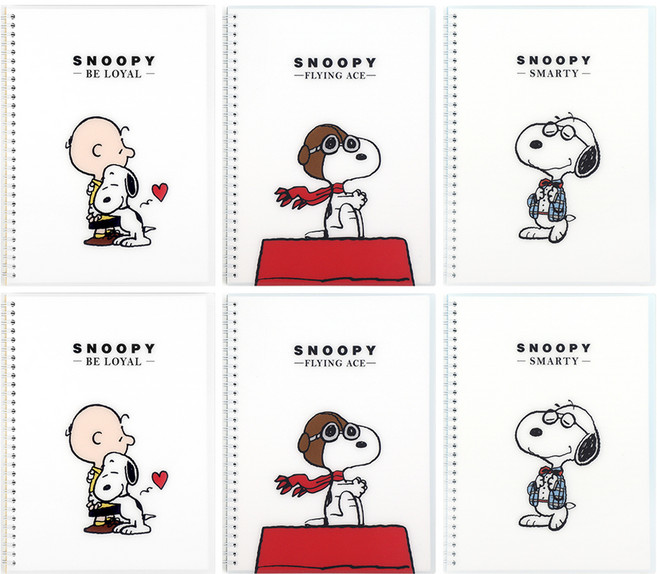 피너츠 스누피 PP 노트 3종 세트, 혼합색상, 2세트