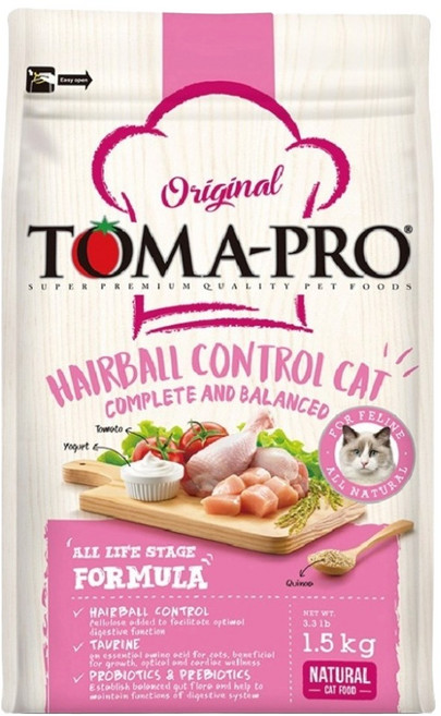 TOMA-PRO 優格 成幼貓 化毛高纖配方 乾飼料, 雞肉 + 米, 1.5kg, 1袋