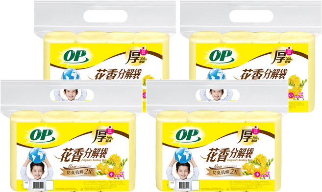 OP 花香分解袋 小 56 x 43cm 英國梨小蒼蘭 60張, 15L, 4包