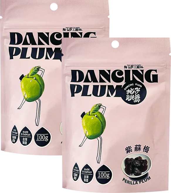 梅子夢工廠 梅子跳舞系列 紫蘇梅, 100g, 2包