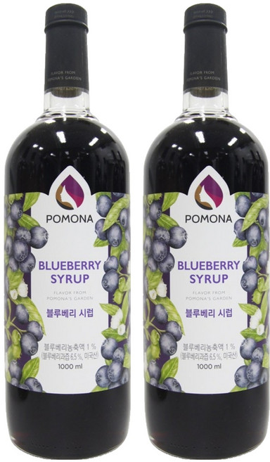 포모나 블루베리 시럽, 1L, 2개