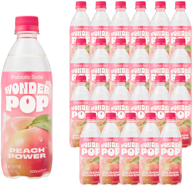 클룹 원더팝 프리바이오틱스 스파클링 피치, 24개, 500ml