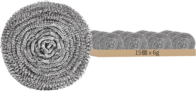 小麥購物 清潔鋼絲球 4cm 6g, 15個, 1組