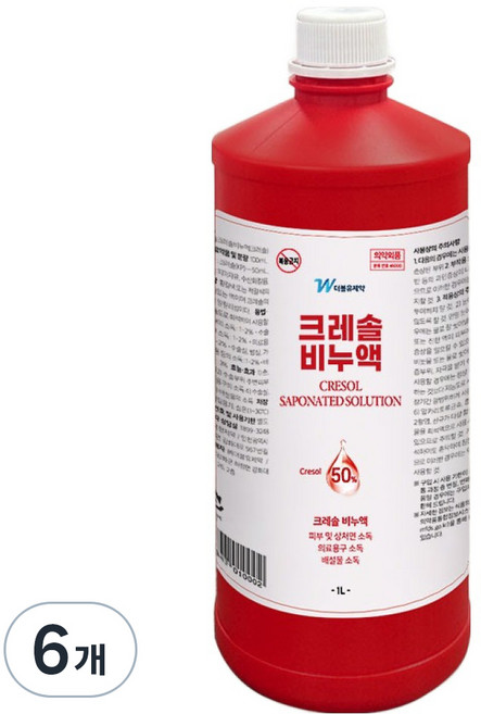 더블유제약 크레솔 비누액 1L, 6개
