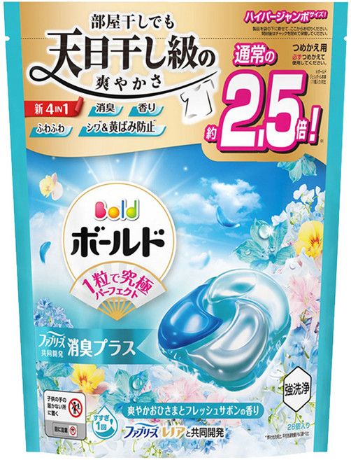 Bold 新四合一4D洗衣膠囊 清新花香, 28顆, 1袋