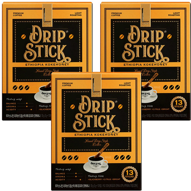 루카스나인 리저브 드립 스틱 커피 에티오피아 코케허니, 13개입, 3개, 3g