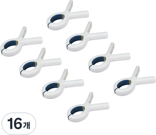 심플 대형 빨래집게, 화이트블루, 16개