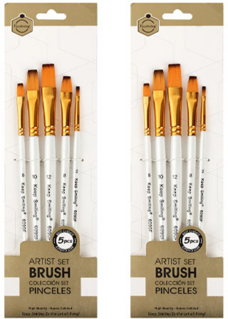 에이비엠코리아 수채화붓평붓 5p 색상랜덤, 가로 26cm x 세로 7.5cm, 2세트