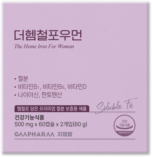 지엠팜 더헴철포우먼 임산부 철분제, 60정, 30g, 2개