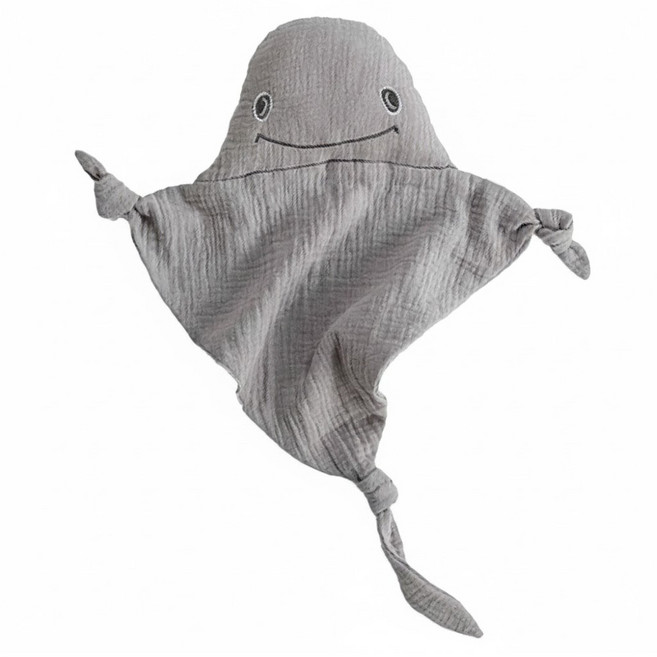 KU.KU Duckbill 酷咕鴨 KUKU PLUS 寶寶多功能安撫巾, 1個, 魟魚 灰色